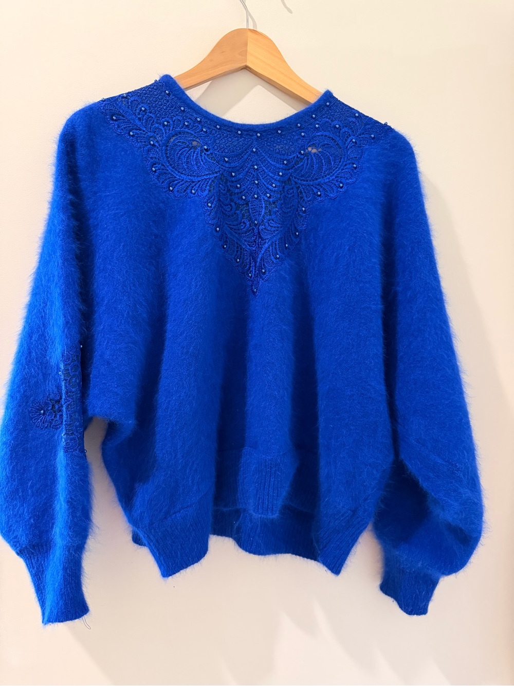 Cobalt Embellished Crewneck Sweater - Brand Unspecified
